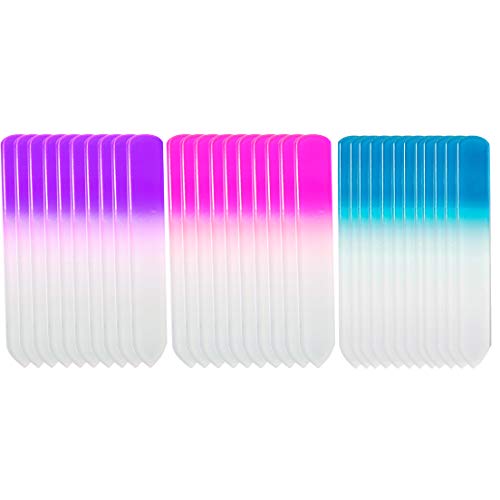 SIUSIO 30PK Professional Czech Short Crystal Glass Baby Nail Files buffer Mini Manicure Kit Set for Nail polishing - The Best emory boards for Fingernail & Toenail Care (Purple & PInk & Blue) - Click to Buy