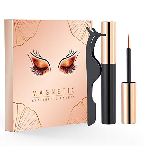 Magnetic Eyeliner and Lashes Kit-5D Mink Natural False Eyelashes -Fake Long Eyelashes No Glue-4 Pairs Pack - Click to Buy