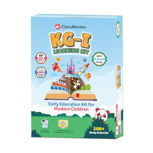 ClassMonitor KG1 Learning Kit with Free App,300+ Early Preschool Learning Activity Worksheets, Pre Kindergarten Worksheets for Kids, Children Home-Learning for Age 3.5 - 4.5 Years,color Green