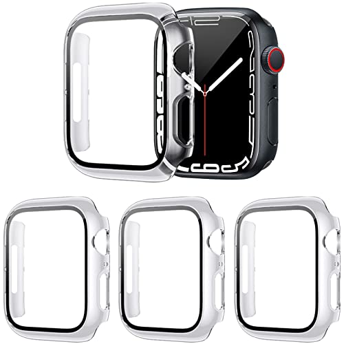 KIMILAR Screen Protector Case Cover Compatible with Fitbit Versa [3-Pack], All-Around Screen Protective Case Bumper Cover Saver Soft TPU Plated Case for Versa Smartwatch (Black+Silver+Clear) - Click to Buy