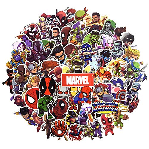 Laptop Sticker Pack 100 Pcs,Sanmatic Superhero Sticker Unique Cool Stickers Waterbottle Notebook Guitar Skateboard Travel Kid Teens Stickers - Click to Buy
