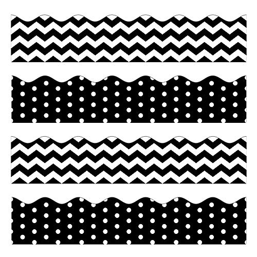 Black Bulletin Borders Stickers, 80 ft Back-to-School Decoration Borders for Bulletin Board/Black Board/Chalkboard/Whiteboard Trim, Teacher/Student Use for Classroom/School Decoration, 2 Set - Click to Buy