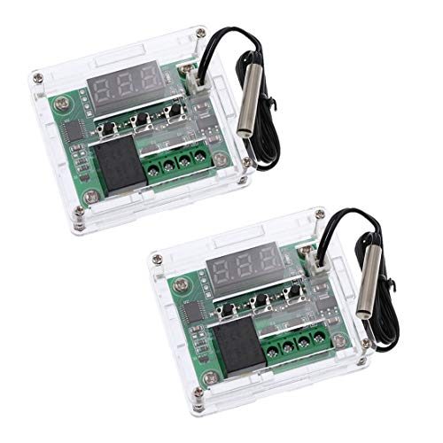 HiLetgo 2pcs W1209 with Case 12V DC Digital Temperature Controller Board Micro Digital Thermostat -50-110°C Electronic Temperature Temp Control Module Switch with 10A One-Channel Relay and Waterproof - Click to Buy