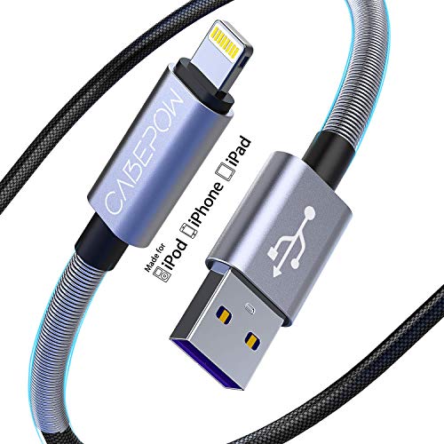 [Apple MFi Certified] Lightning Cable, iPhone Charger Cable,Cabepow Fast Charging Cord for iPhone 11/11 Pro/11 Pro Max/XS/XS Max/XR/X/8, iPad Mini, iPad Pro Air 2 (2Pack 10ft, Gray) - Click to Buy