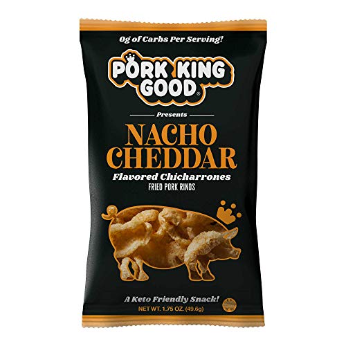 Pork King Good Nacho Cheddar Pork Rinds (Chicharrones) (4 Pack) Snacks