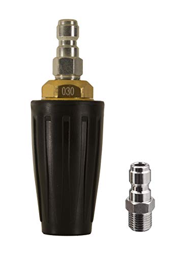 DailyFix Turbo Nozzle Pressure Washer - Up to 3600 psi & 212ºF / 100ºC - Rotating Pressure Washer Accessories - 3.0 GPM & 3.0 Orifice - Quick-Connect Plug 1/4" (Black) - Click to Buy