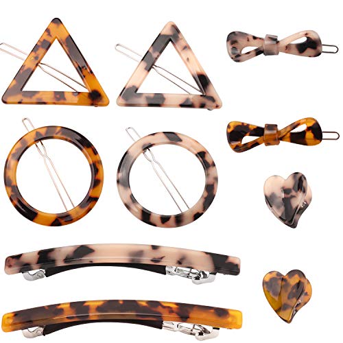 Acrylic Resin Hair Clips Barrettes Set Leopard Geometric Hair Pins, for Party Daily Hair Styling, Women Girls, 10 Pcs - Click to Buy