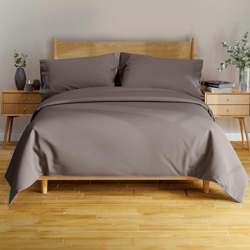 BAMPURE Luxury Series Queen Sheet Set - 100% Pure Viscose Bamboo Sheets - Super Soft, Cooling for Hot Sleepers - Deep Pocket (S Grey) - Click to Buy