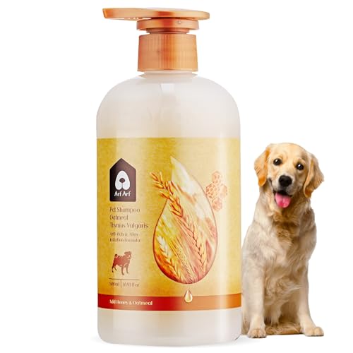 Arf Arf Allay ltch & Irritation Oatmeal Dog Shampoo, Anti-Itch Shampoo, for Allergies, Itching and Dog Skin, Oatmeal Formula with Honey, Pet-Friendly Formula, Cruelty-Free - 16oz - Click to Buy