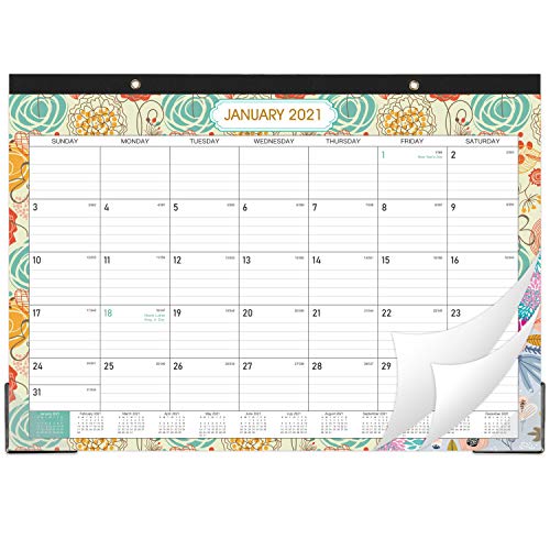 2021 Desk Calendar - Desk Calendar Desk/Wall Monthly Calendar Pad, 17" x 12" Desk Pad Calendar, 12 Monthly Colorful Designs(1 Pcs) - Click to Buy