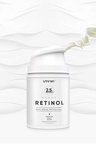 Umran Premium Retinol Cream, Anti-Aging Moisturizer Cream 2.5% for Face and Eye Care, Anti-Wrinkle Essence with Hyaluronic Acid, Day and Night Cream, Vitamin E and Green Tea, 50ml, 1.7 Fl.Oz… - Click to Buy