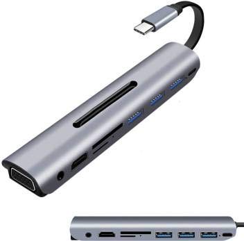 USB C Hub,BQYPOWER Type C Adapter 9 in 1 with 87w PD Type C Charging Port,4K HDMI, VGA, SD&TF Card Reader,3 USB3.0 Ports,Mic/Audio Port,Compatible for Mac Pro and Other Type C Laptops