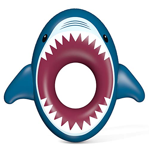 Jasonwell Inflatable Shark Pool Float Shark Floaties Water Fun Summer Beach Swimming Pool Tube Inflatables Ride on Pool Party Raft Lounge Toys for Kids Adults - Click to Buy