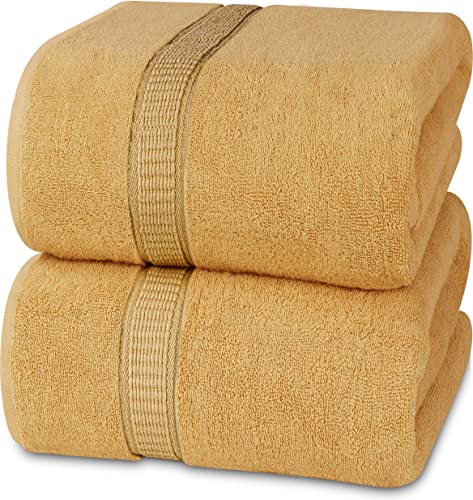 Utopia Towels Luxurious Jumbo Bath Sheet 2 Piece, 600 GSM, 35 by 70 Inches, 100% Ring Spun Cotton, Highly Absorbent and Quick Dry Extra Large Bath Towel, Super Soft Towel, Champagne - Click to Buy