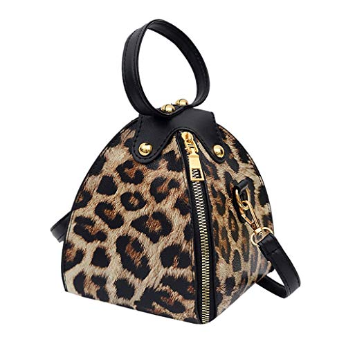 Yoyorule Fashion Women’ s Leopard Print Large Capacity PU Leather Shoulder Bag Messenger Bag Crossbody Phone Bag Handbag (B) - Click to Buy