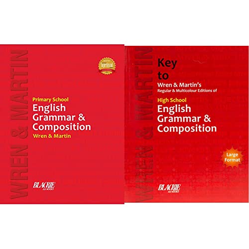 Primary School English Grammar and Composition + Key to Wren & Martin's Regular & Multicolour Edition of High School English Grammar & Composition - Set of 2 Books - Click to Buy