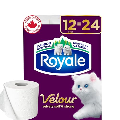 Royale Velour Toilet Paper, 12 Equal 24 Rolls, 142 Bathroom Tissues per roll - Click to Buy