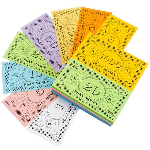 Apostrophe Games Play Money for Kids – 800Pcs Prop Money for Board Games – 8 Denominations in Educational and Fun – Great for Pretend Play, Board Games