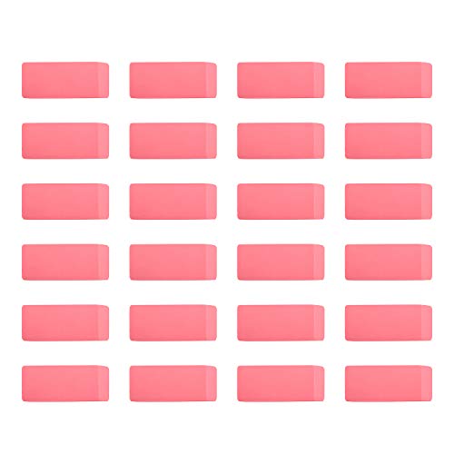 Amazon Basics Rectangular Eraser, 24 Count, Pink - Click to Buy
