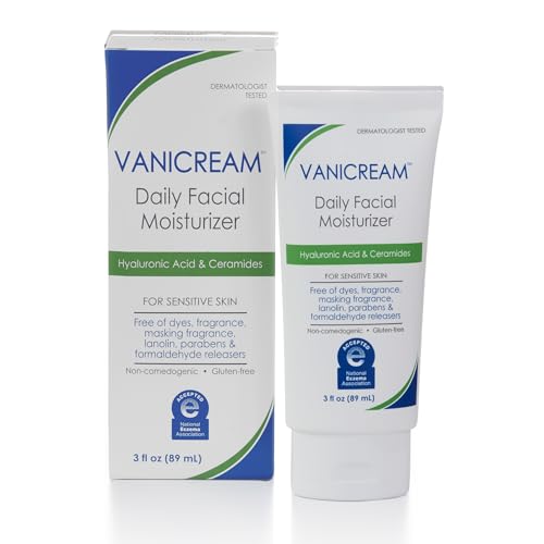 Vanicream Daily Facial Moisturizer With Ceramides and Hyaluronic Acid - Formulated Without Common Irritants for Those with Sensitive Skin, 3 fl oz (Pack of 1) - Click to Buy