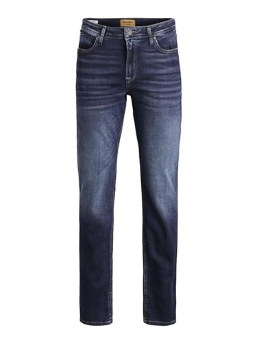 JACK & JONES Jeans Regular Fit Denim Stone Washed Mid Waist mit Heller Naht JJICLARK JJORIGINAL, Farben:Blau,Größe Jeans:W34 L32,Z - Länge L30/32/34/36/38:L32 - Click to Buy