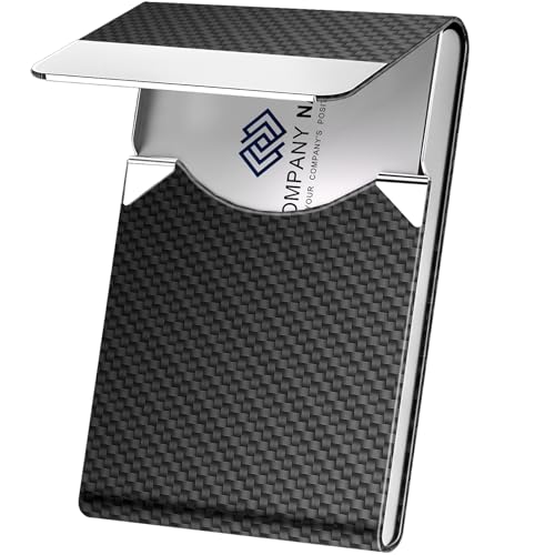 DMFLY Business Card Holder, Metal Business Card Case Pocket, Card Holder for Women & Men, Professional PU Leather Business Card Holders RFID Blocking Name Card Holder Case with Magnetic Clasp - Click to Buy