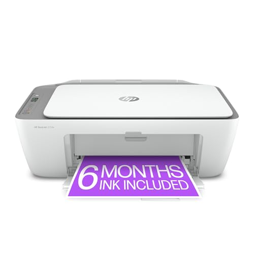 HP DeskJet 2755e Wireless Color inkjet-printer, Print, scan, copy, Easy setup, Mobile printing, Best-for home, 6 months of Instant Ink included, white (Packaging May Vary) 6 Months of Ink with HP+ - Click to Buy