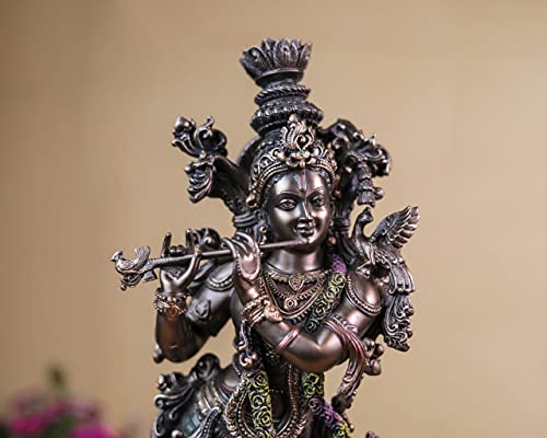 SHIVAJI ARTS Krishna Statue, Load Krishna Statue, 15" Hindu God, Gopal ji Statue, Love God, Krishna with Murli, Spiritual Gift, Standing Krishna
