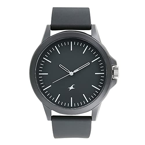Fastrack Quartz Analog Black Dial Silicone Strap Watch for Unisex-NR38024PP25/NT38024PP25 - Click to Buy