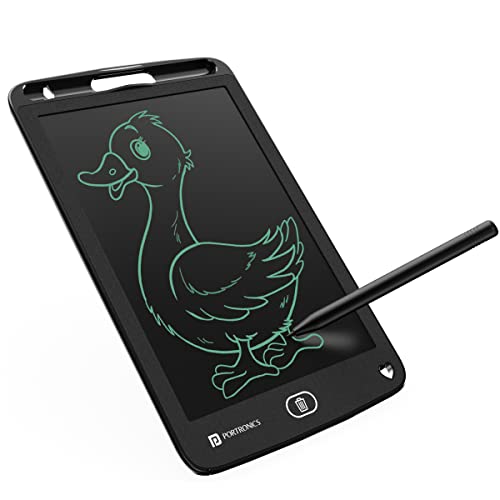 Portronics Ruffpad 8.5E Re-Writable LCD Writing Pad with Screen 21.5cm (8.5-inch) for Drawing, Playing, Handwriting Gifts for Kids & Adults, India's first notepad to save and share your child's first creatives via Ruffpad app on your Smartphone(Black) - Click to Buy