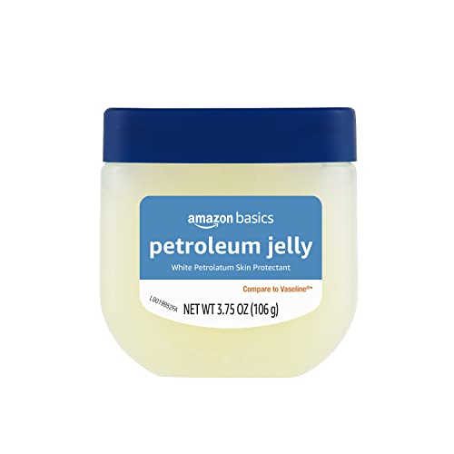 Amazon Basics Petroleum Jelly White Petrolatum Skin Protectant, Unscented, 3.75 Ounce, 1-Pack (Previously Solimo) - Click to Buy