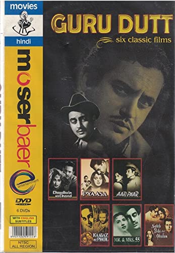 Guru Dutt-Six Classic Films (Brand New 6 Dvd Set, Hindi Language, With English Subtitles, Released By Moserbaer) Chaudhvin Ka Chand/ Pyaasa/ Aar-Paar/ Kaagaz Ke Phool/ Mr. & Mrs.55/ Sahib Bibi Aur Ghulam) - Click to Buy