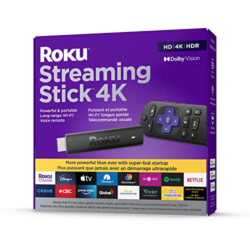 Roku Streaming Stick 4K 2022 (Official Manufacturer Product) | Streaming Device 4K/HDR/Dolby Vision with Voice Remote with TV Controls and Long-Range Wi-Fi - Click to Buy