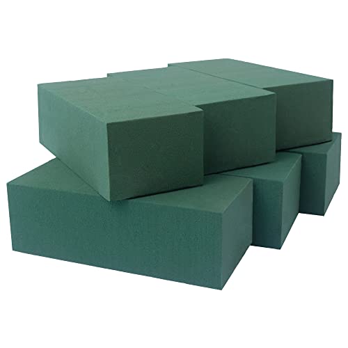 FLOFARE Pack of 6 Dry and Wet Floral Foam Blocks for Fresh and Artificial Flowers, Each (7.8” L x 3.5” W x 2.4” H), for Wedding, Birthdays, Home, Office, and Garden Decorations - Click to Buy