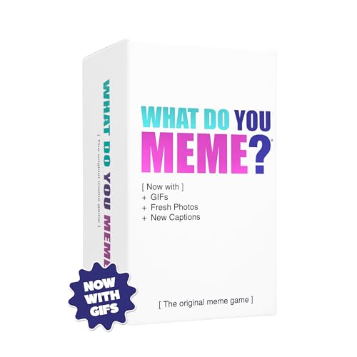 What Do You Meme? Core Game (New Edition) Now Including GIF's by Relatable, The Essential Party Game for Meme Lovers Now with Refreshed Content, Great for Adult Games for Game Night - Click to Buy