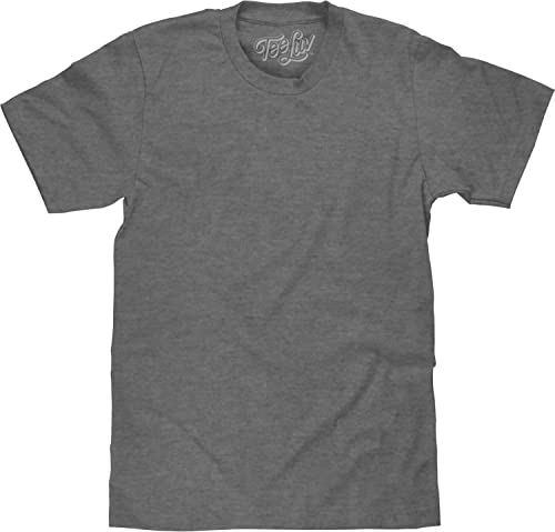 Tee Luv Men's Casual Big and Tall T-Shirt - Soft Touch Graphite Heather Shirt (4XLB)