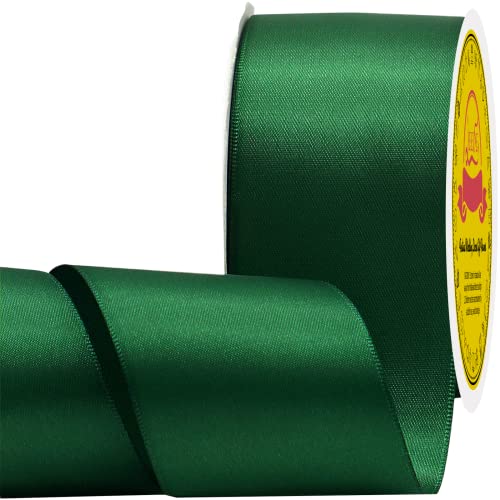 LEEQE Double Face Satin Ribbon 2" X 25 Yards Polyester Forest Green Ribbon for Gift Wrapping Very Suitable for Weddings Party Hair Bow Invitation Decorations and MoreDecorations and More - Click to Buy