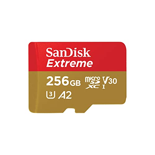 SanDisk 256GB Extreme microSDXC UHS-I Memory Card with Adapter - Up to 190MB/s, C10, U3, V30, 4K, 5K, A2, Micro SD Card - SDSQXAV-256G-GN6MA - Click to Buy