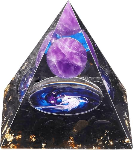 EternalOrgone Blume des Lebens Orgonit-Geldheilkristallpyramiden für Positive Energie, Rosenquarz und Blaue Steine, die Reichtum und Wohlstand fördern und Erfolg anziehen