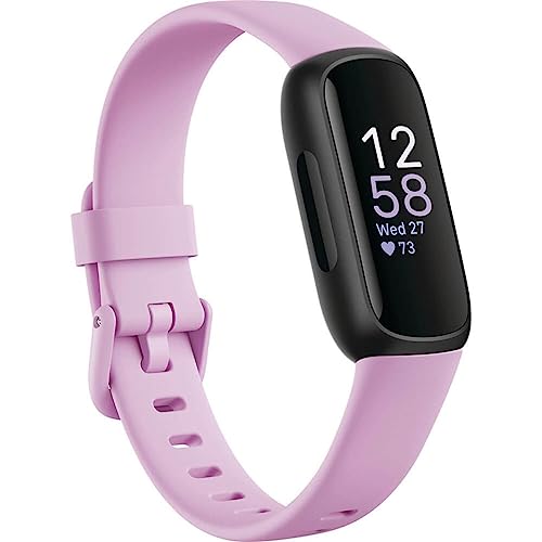 Fitbit Inspire 3 Health &-Fitness-Tracker with Stress Management, Workout Intensity, Sleep Tracking, 24/7 Heart Rate and more, Lilac Bliss/Black, One Size (S & L Bands Included) - Click to Buy