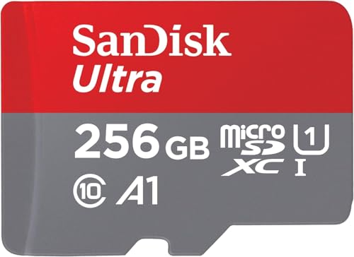 SanDisk 256GB Ultra microSDXC UHS-I Memory Card with Adapter - Up to 150MB/s, C10, U1, Full HD, A1, MicroSD Card - SDSQUAC-256G-GN6MA [New Version] - Click to Buy