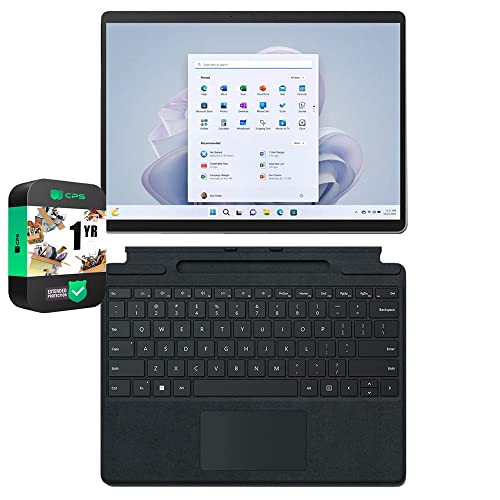 Microsoft Surface Pro 9 13" Touch Tablet, Intel i7, 16GB/512GB, Platinum Bundle Surface Pro Signature Mechanical Keyboard, Black and 1 YR CPS Enhanced Protection Pack
