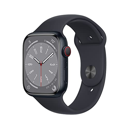 Apple Watch Series 8 [GPS + Cellular, 45mm] - Midnight Aluminum Case with Midnight Sport Band, M/L (Renewed) - Click to Buy