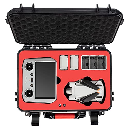 Water Proof Hard Shell Carry Case for DJI Mini 4 Pro Drone /DJI Mini 4 / Dji Mavic MINI 3, 3 PRO (for DJI RC 2/ RC-N1/Dji RC remote)Double Layered - fits Tablets, Landing Pad, combo + Full camera kit - Click to Buy
