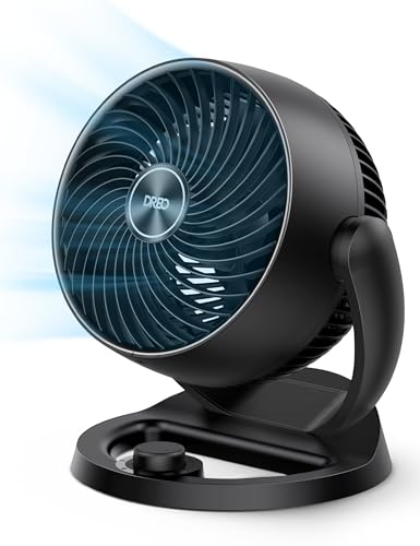 Dreo 12 Inch Desk Fan for Bedroom, 28dB Silent Cooling Fan, 70ft Strong Airflow Table Fans, 120° Adjustable Tilt Electric Fans, 3 Speeds, Quiet Air Circulator for Room, Office - Click to Buy