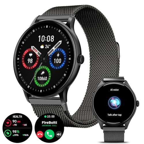 Fire-Boltt Phoenix Ultra Luxury Stainless Steel, Bluetooth Calling Smart Watch, AI Voice Assistant, Metal Body with 120+ Sports Modes, SpO2, Heart Rate Monitoring (Dark Grey). - Click to Buy