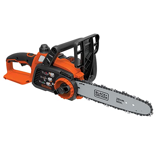 BLACK+DECKER Cordless 20V Max Lithium Ion Battery, Portable Chainsaw 10-Inch, Tool Free Adjustment (LCS1020-CA) - Click to Buy