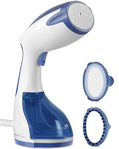 BEAUTURAL Clothes Steamer, Portable Handheld Garment Fabric Wrinkles Remover, 30-Second Fast Heat-up, Auto-Off, Large Detachable Water Tank, Dark Blue - Click to Buy
