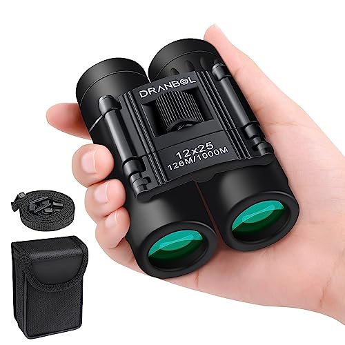 DRANBOL 12X25 Mini Pocket Binoculars for Adults Kids, Small Compact Binoculars for Bird Watching, Opera Concert - Click to Buy