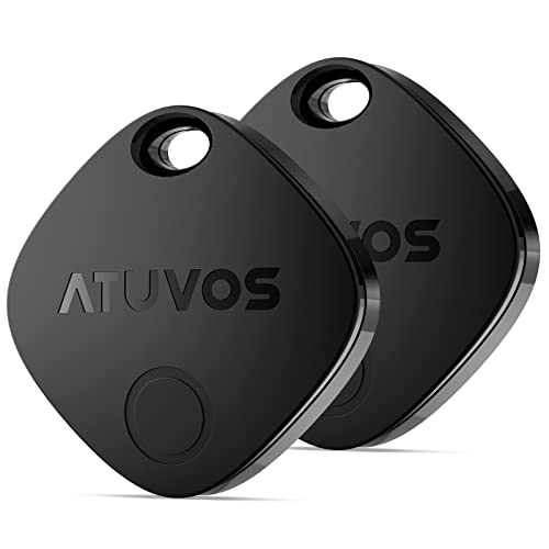 ATUVOS Air Tracker Tag 2 Pack, Luggage Tracker Key Finder Work with Apple Find My APP (iOS Only, Android not Supported), Bluetooth Item Locator for Car Key, Bag, Wallet, Suitcase, Replaceable Battery - Click to Buy